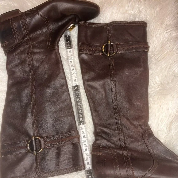 Frye Dark Brown Over the Knee Leather Boots - Picture 6 of 10